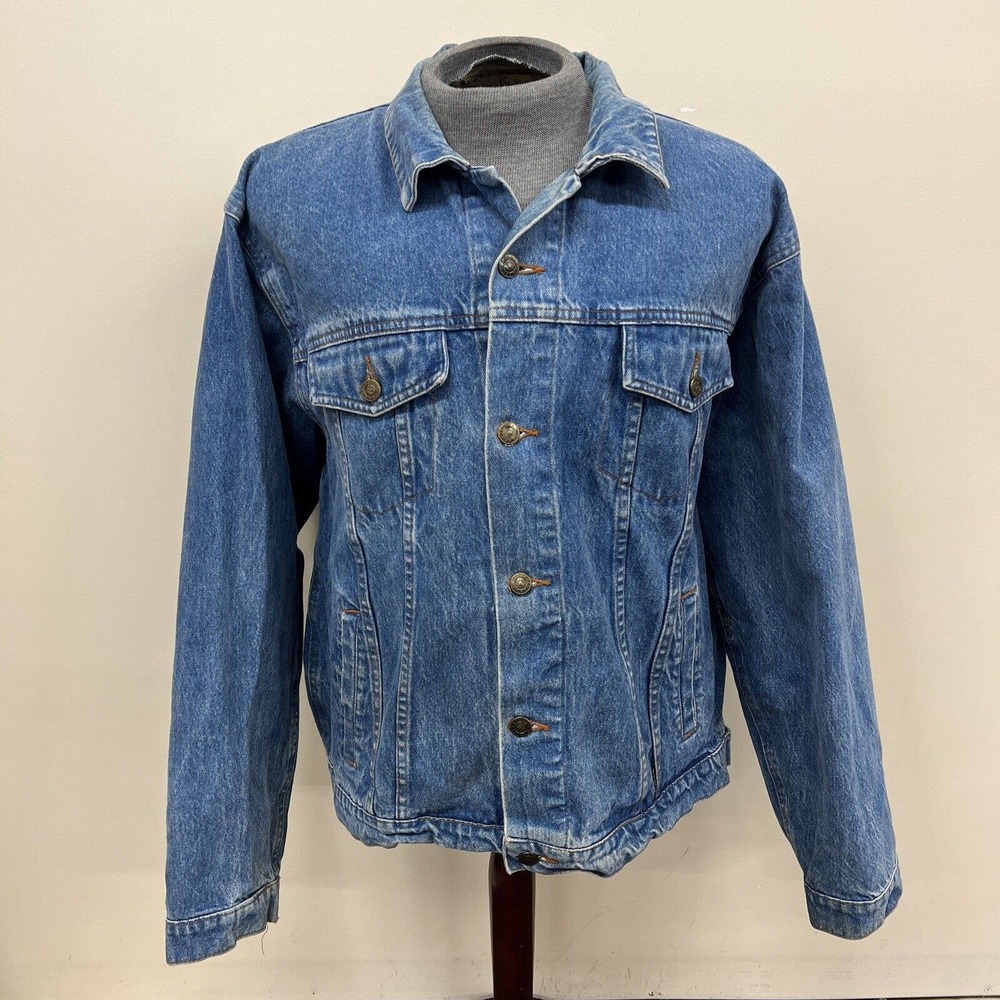 Vintage Brittania Men's Vintage Denim Jacket Blue Color Sz XL Button Front Chrty